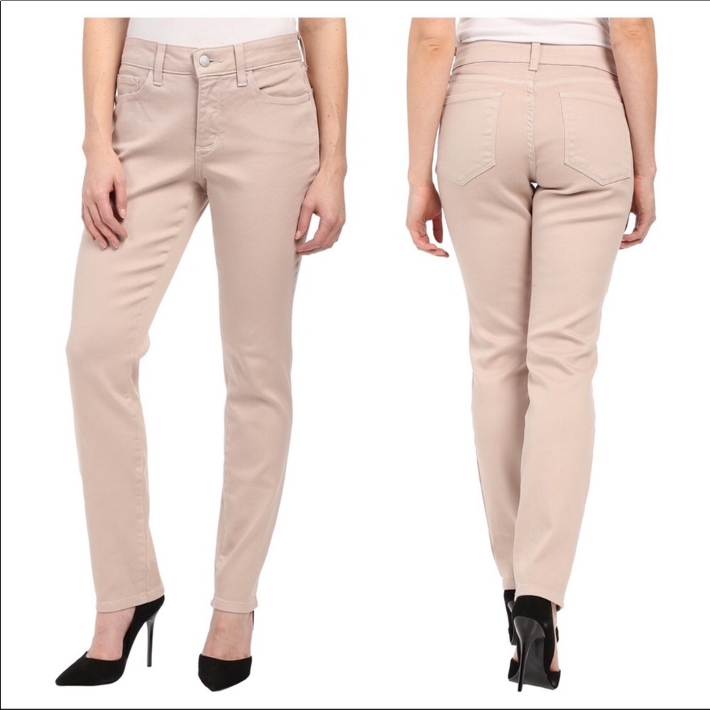 NYDJ Alina Straight Leg Tan Jegging SZ 4 Petite